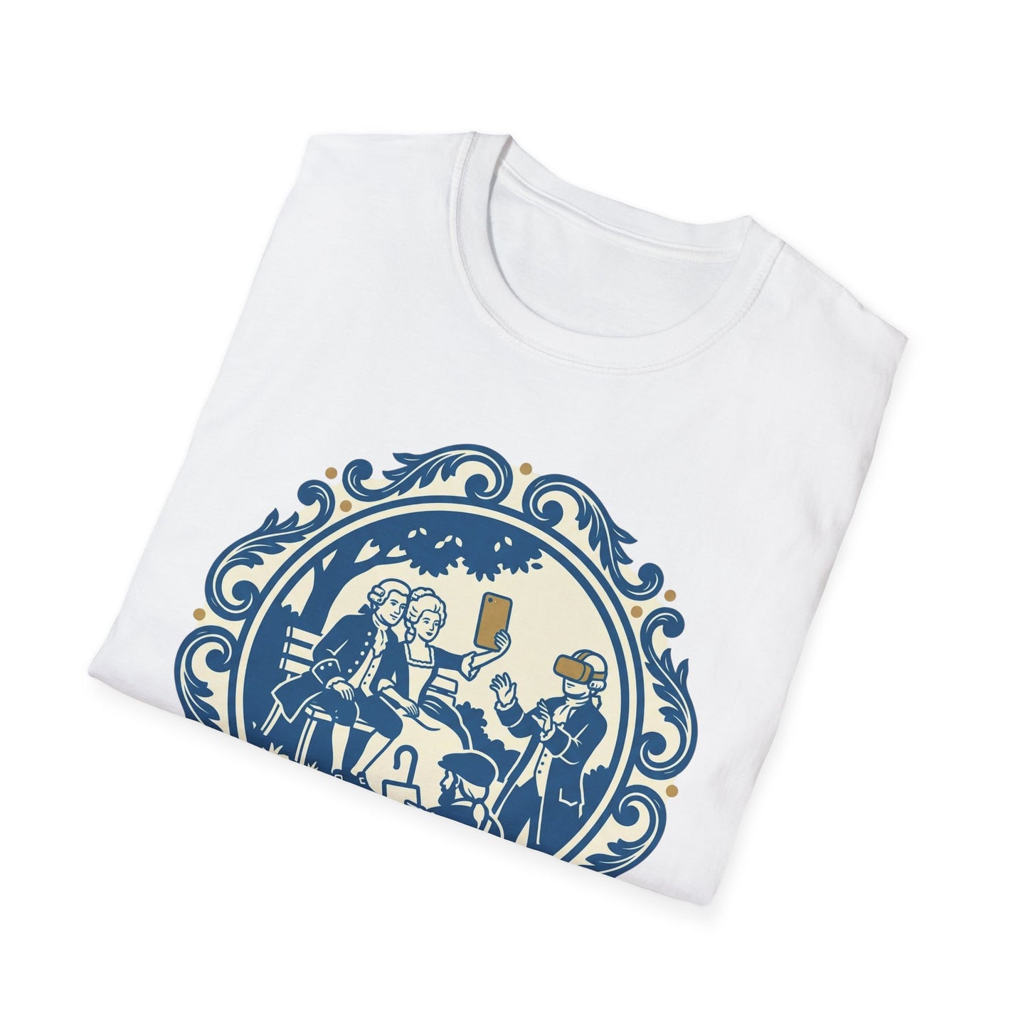 Vintage Blue Rococo Smartphone Toile -  T-Shirt