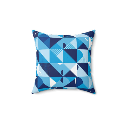 Geometric Blue Mosaic Pillow — Modern Abstract Decorative Throw Pillow (free shipping)