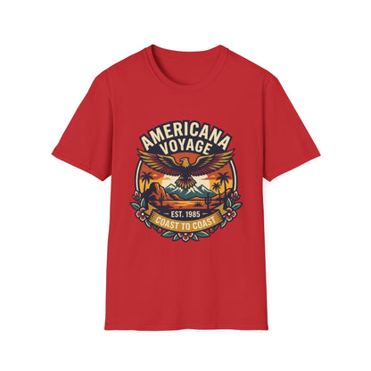 Americana Voyage retro Graphic T-Shirt — Coast to Coast Eagle Sunset