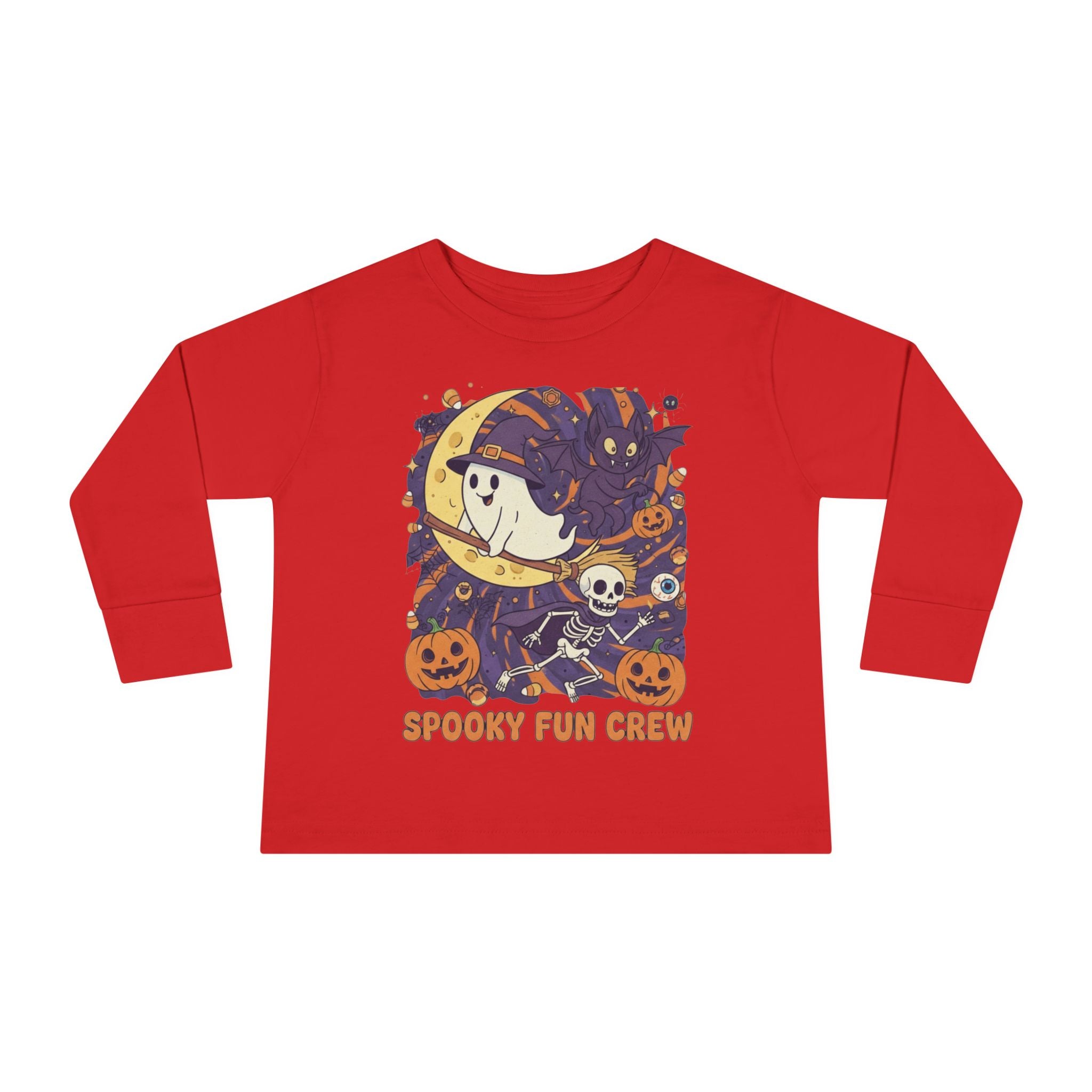 Toddler Halloween Long Sleeve Tee, Spooky Fun Crew Shirt, Kids Halloween Apparel, Fall Outfit for Toddlers, Halloween Party Wear