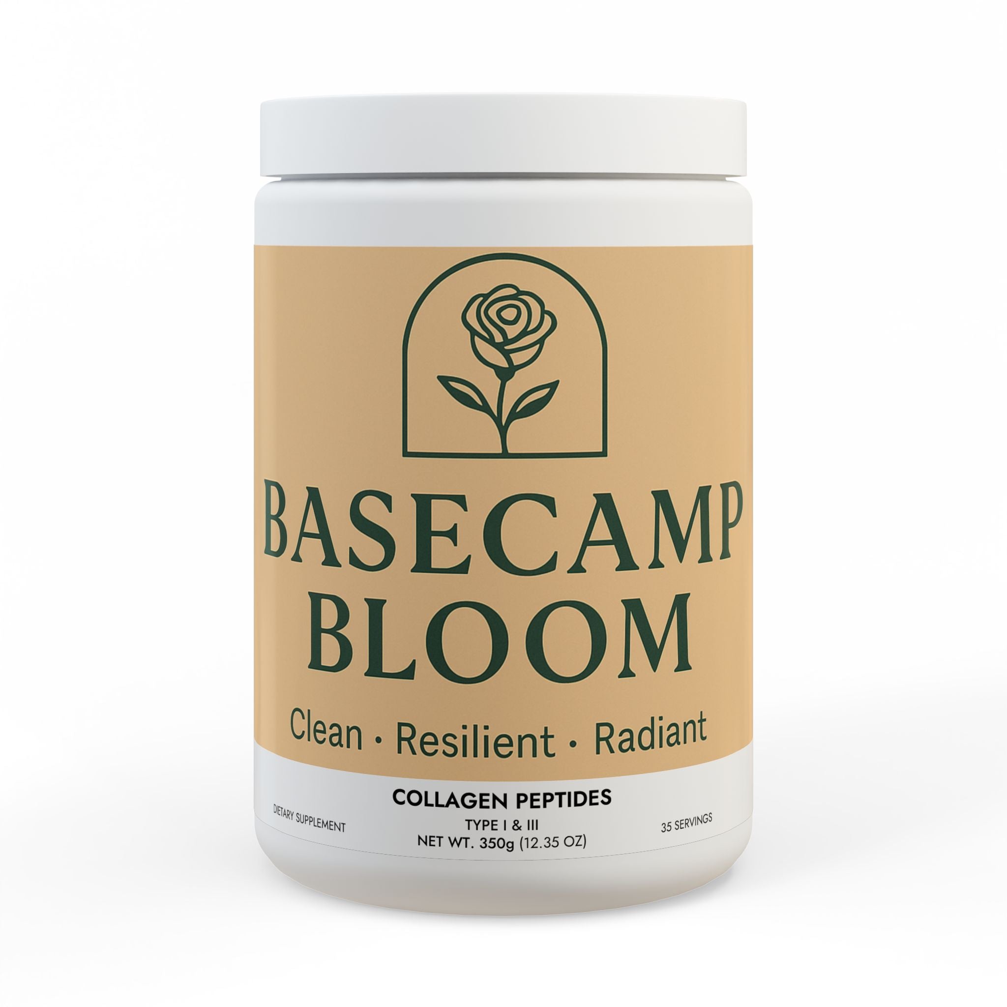 Base Camp Bloom Collagen Peptides Type I & III Supplement (350g, 12.3oz)