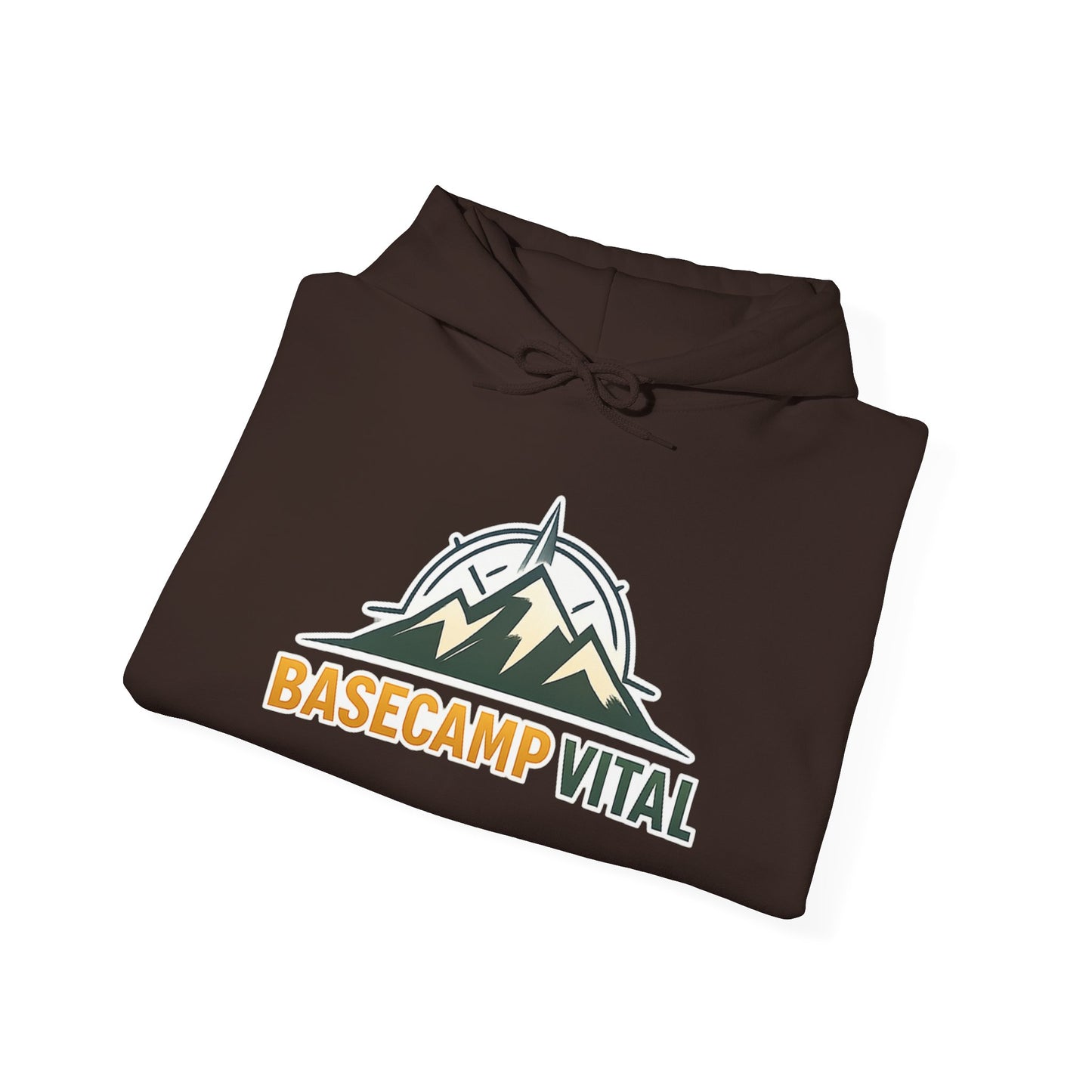 Base Camp Vital Outdoor Fleece Hoodie | Mountain Compass Graphic Pullover | 50/50 Midweight Trail Hoodie  Vital Hoodie  (free shipping)