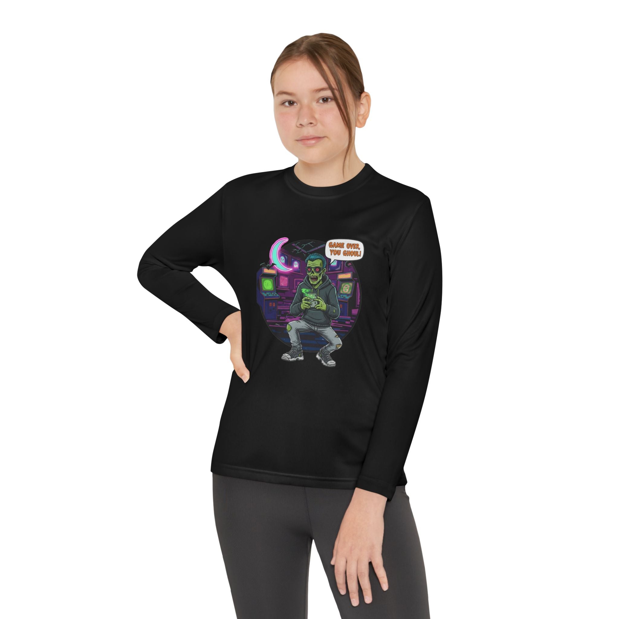 Youth Long Sleeve Tee, Gamer Shirt, Kids Graphic Tee, Halloween Costume Top, Fun Kids Apparel, Birthday Gift for Boys