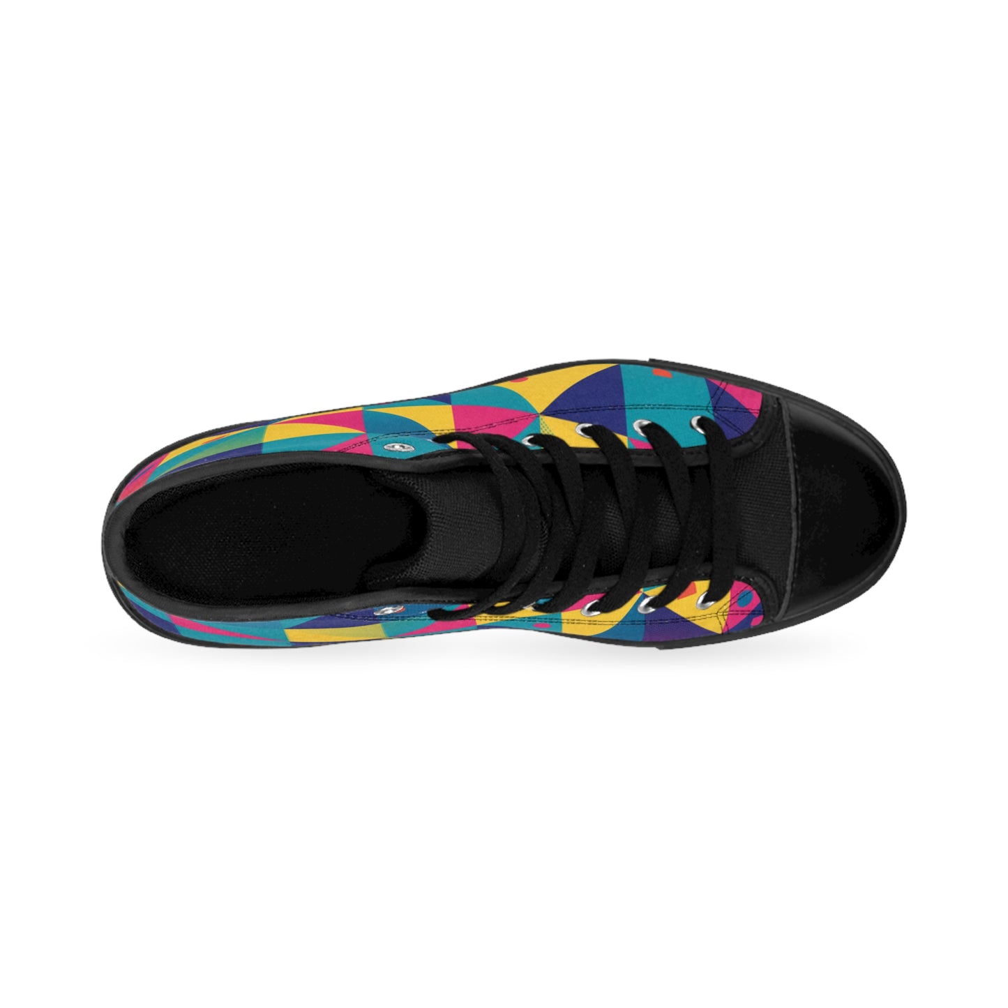 Men's Retro  Geometric Color-Block High-Top Sneakers — Men's Retro Triangle Pattern (free shipping)