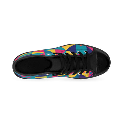 Men's Retro  Geometric Color-Block High-Top Sneakers — Men's Retro Triangle Pattern (free shipping)