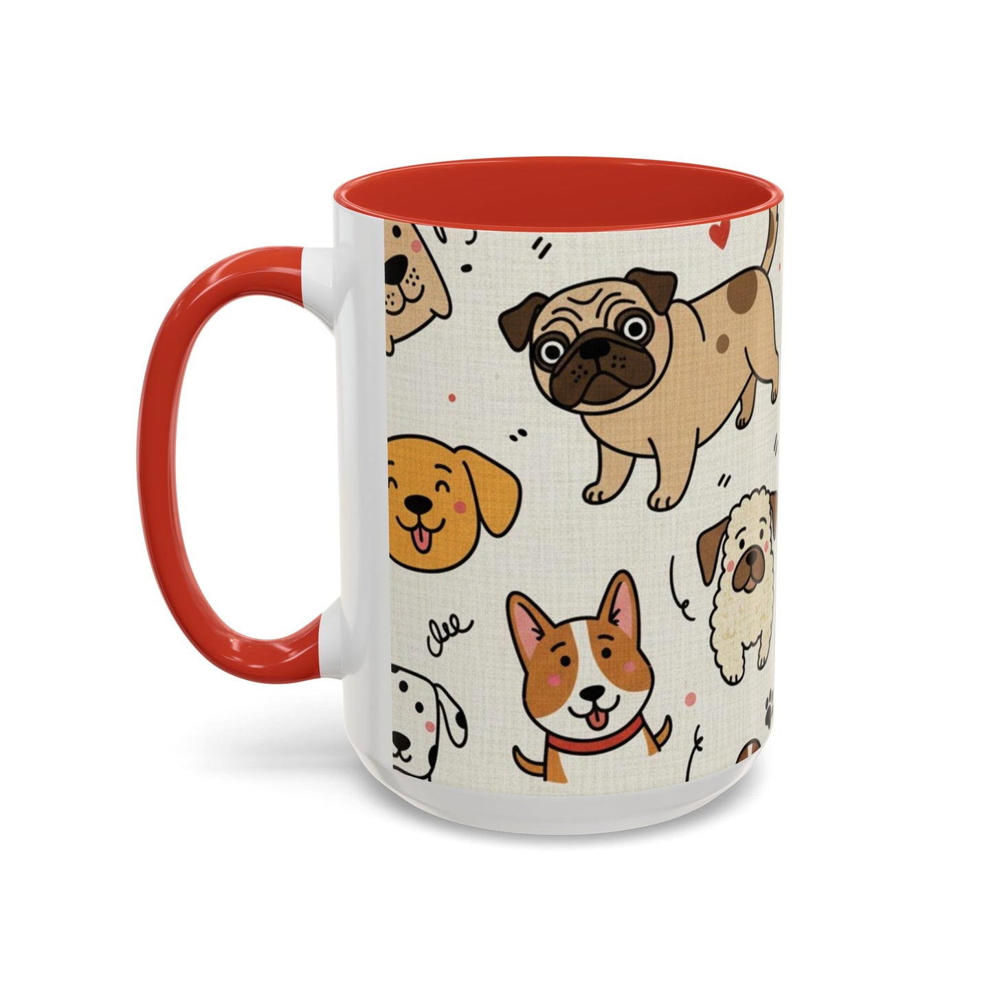 Cute Dog Pattern Accent Coffee Mug – Cute Cartoon Puppies 11/15oz