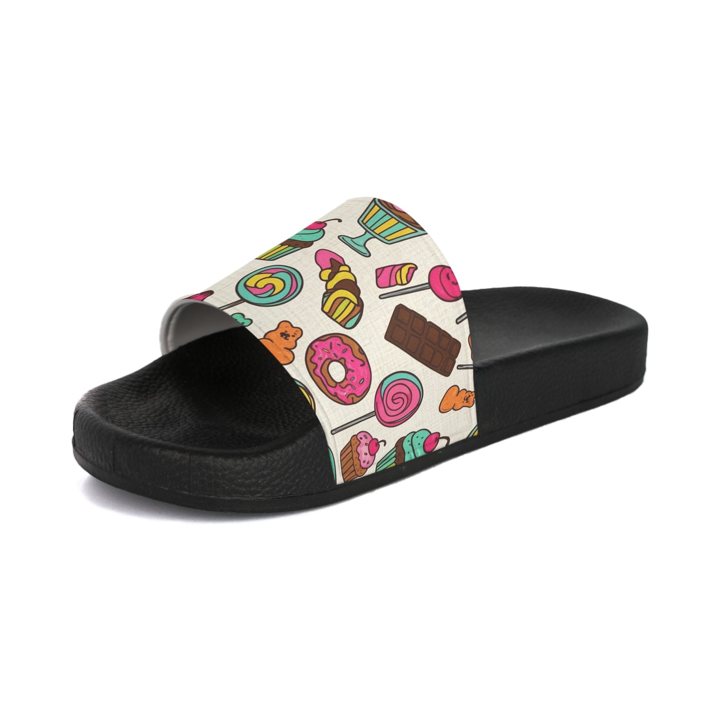 Women's Slide Sandals Sweet Treats & Dessert Doodles / Candy Land