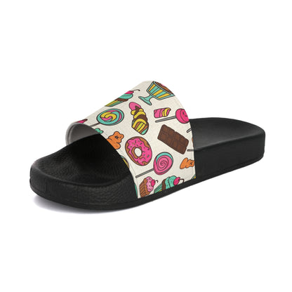 Women's Slide Sandals Sweet Treats & Dessert Doodles / Candy Land