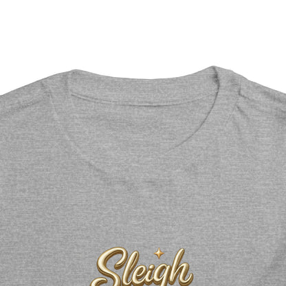Toddler Tee - "Sleigh All Day" Christmas Tree Holiday Shirt