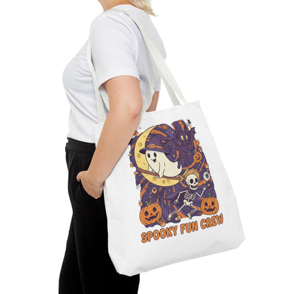 Spooky Fun Crew Halloween Tote Bag, Trick or Treat Bag, Haunted House Accessory, Fall Gift, Party Favor
