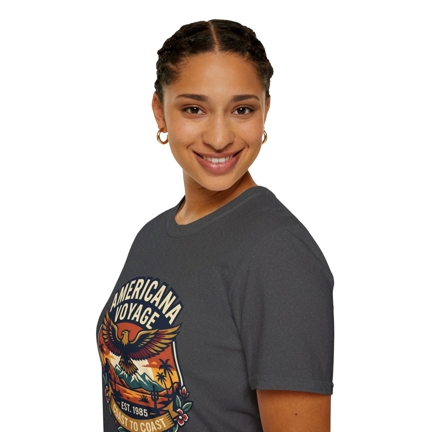 Americana Voyage retro Graphic T-Shirt — Coast to Coast Eagle Sunset