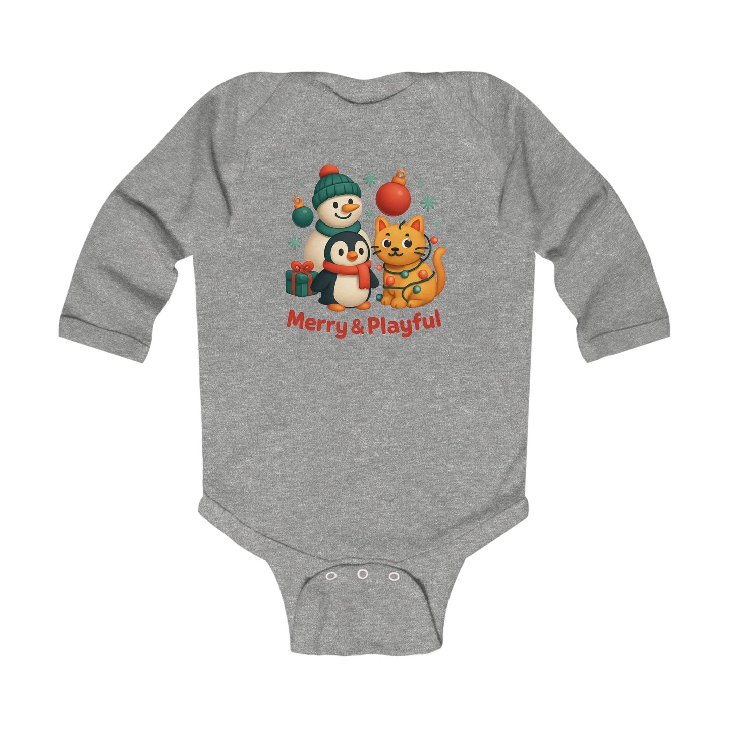 Infant Bodysuit — Merry & Playful Christmas Animal Holiday Onesie