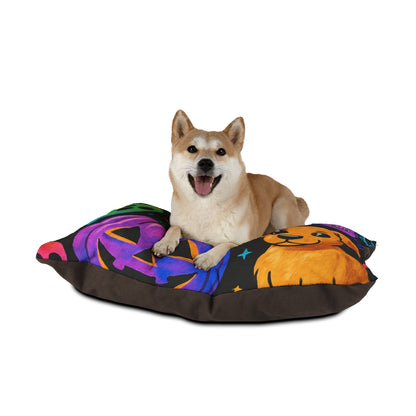 Spooky Pet Bed with Halloween Design, Cozy Dog Bed, Fun Cat Bed, Pet Sleep Pad, Seasonal Pet Accessory