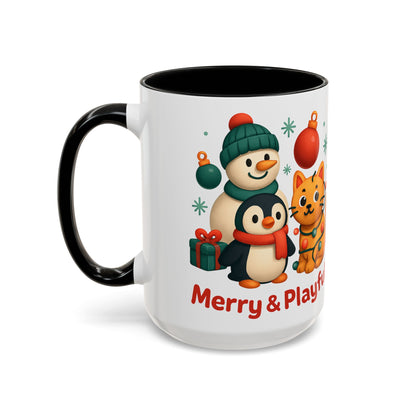 Christmas Animal Mug — "Merry & Playful" Accent Coffee Cup