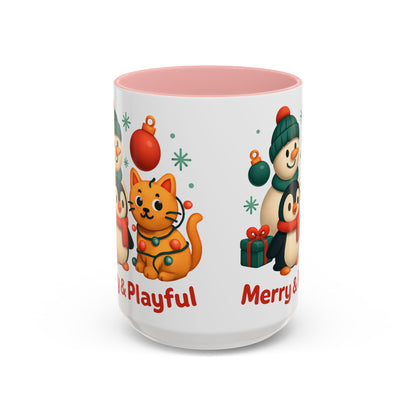 Christmas Animal Mug — "Merry & Playful" Accent Coffee Cup