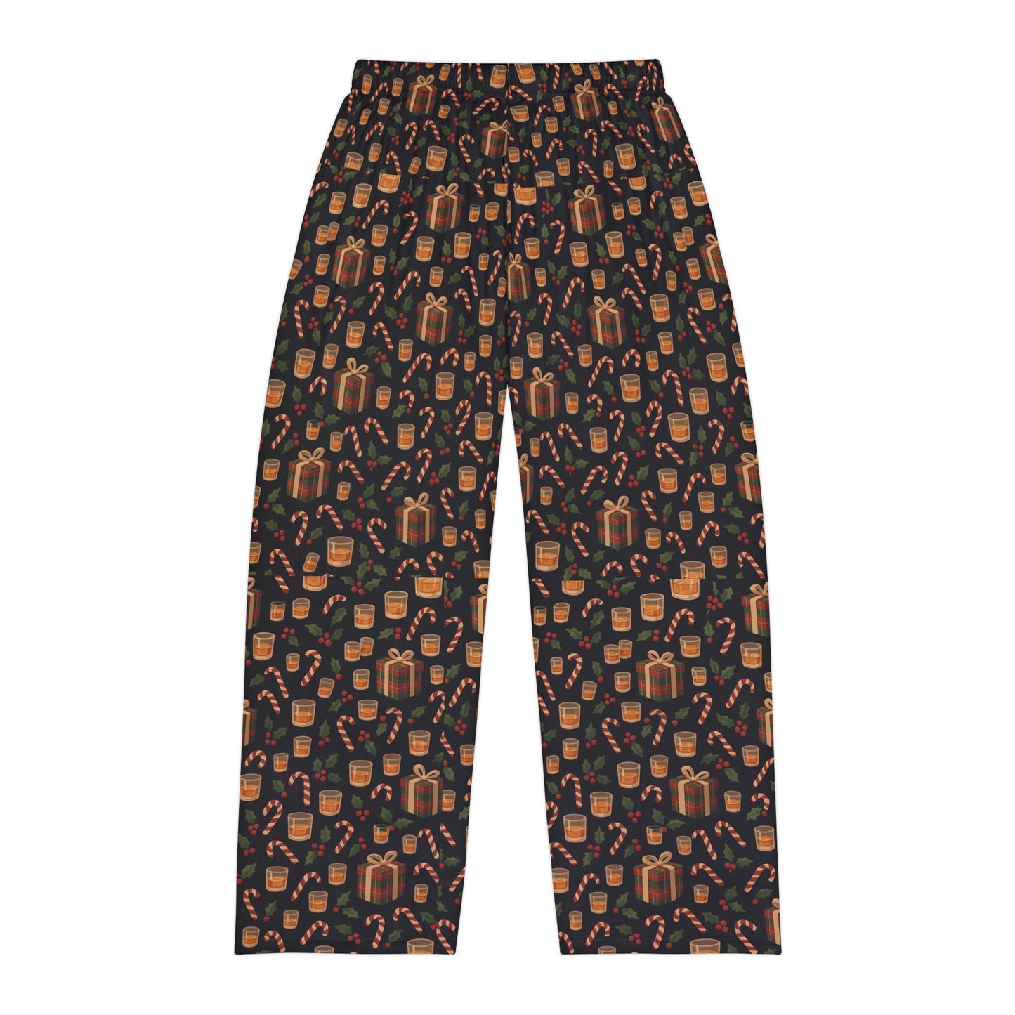 Men's whiskey style Holiday Pajama Pants — Gingerbread & Candy Cane All-Over Print