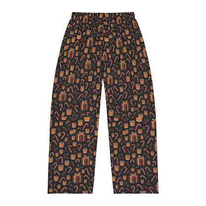 Men's whiskey style Holiday Pajama Pants — Gingerbread & Candy Cane All-Over Print