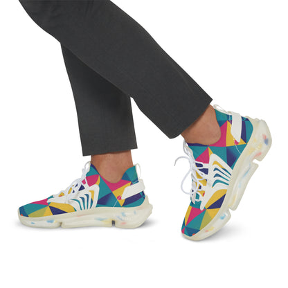 men's Colorful Geometric Mesh Sneakers — Men's Athletic Casual Shoes (free shipping)
