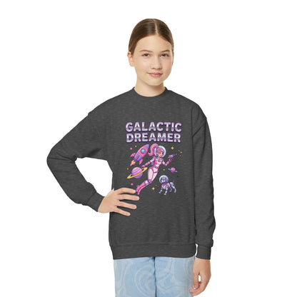 Youth Sweatshirt — "Galactic Dreamer" Astronaut Mermaid Crewneck