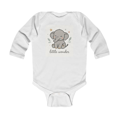 Little Wonder Elephant Infant Bodysuit — Cute Long Sleeve Baby Onesie for Newborns & Baby Showers