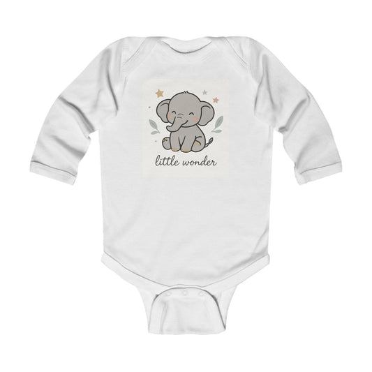 Little Wonder Elephant Infant Bodysuit — Cute Long Sleeve Baby Onesie for Newborns & Baby Showers