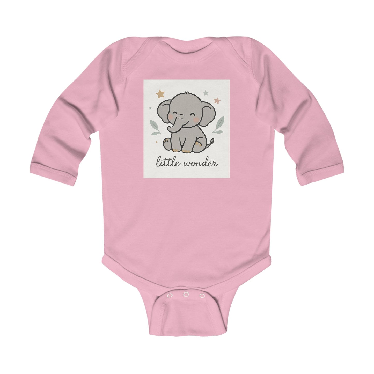 Little Wonder Elephant Infant Bodysuit — Cute Long Sleeve Baby Onesie for Newborns & Baby Showers