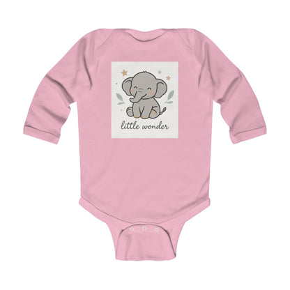 Little Wonder Elephant Infant Bodysuit — Cute Long Sleeve Baby Onesie for Newborns & Baby Showers