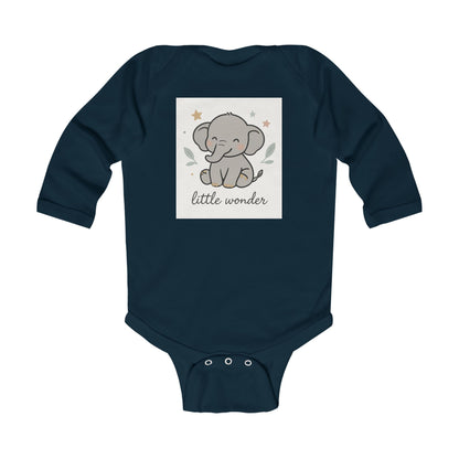 Little Wonder Elephant Infant Bodysuit — Cute Long Sleeve Baby Onesie for Newborns & Baby Showers
