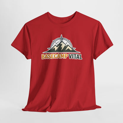 Base Camp Vital Mountain Compass Crewneck T-Shirt | Outdoor Hiking Graphic Tee | Midweight Cotton Trail Shirt (free shipping)