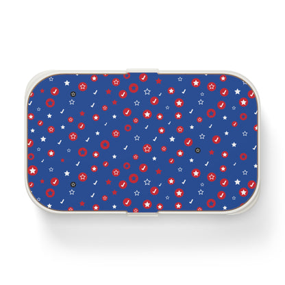 Patriotic Bento Lunch Box for Kids - Fun Star & Circle Design