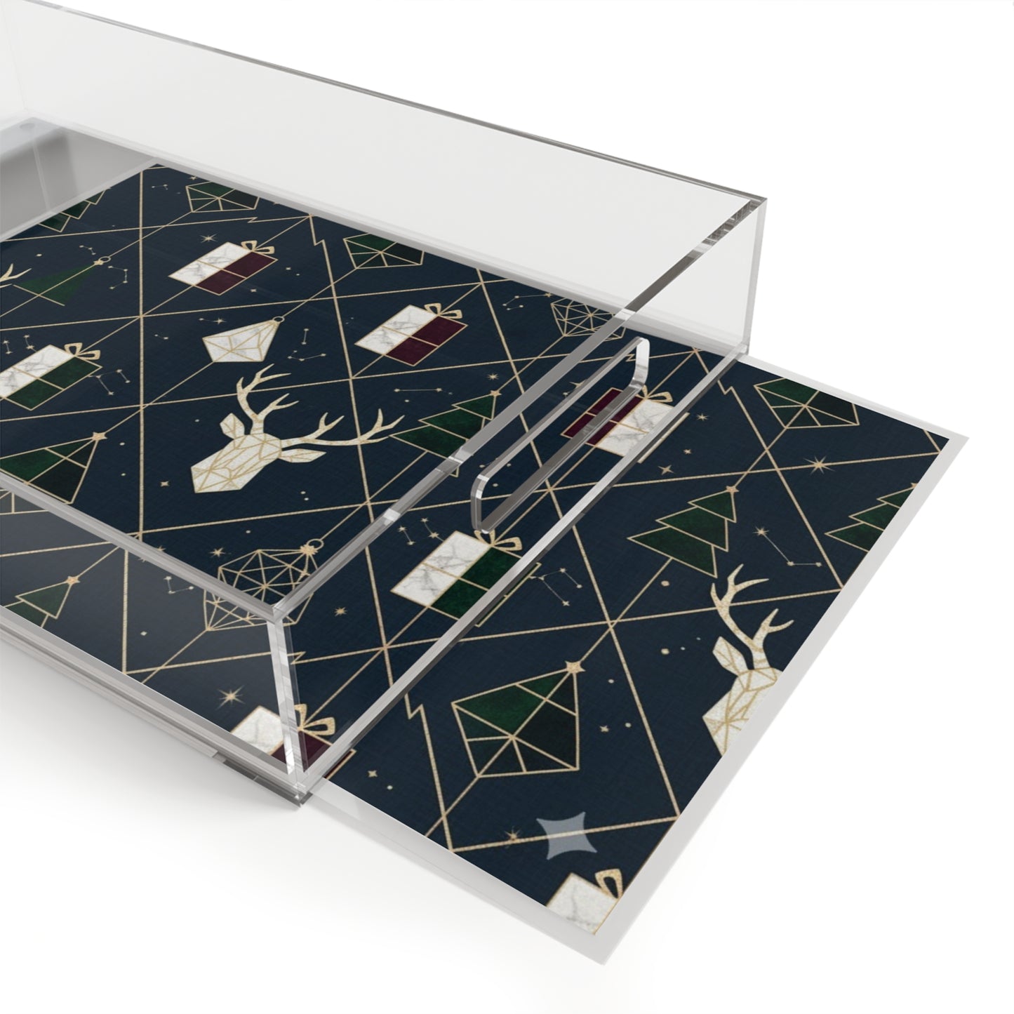 Festive Acrylic Serving Tray with Holiday Design
