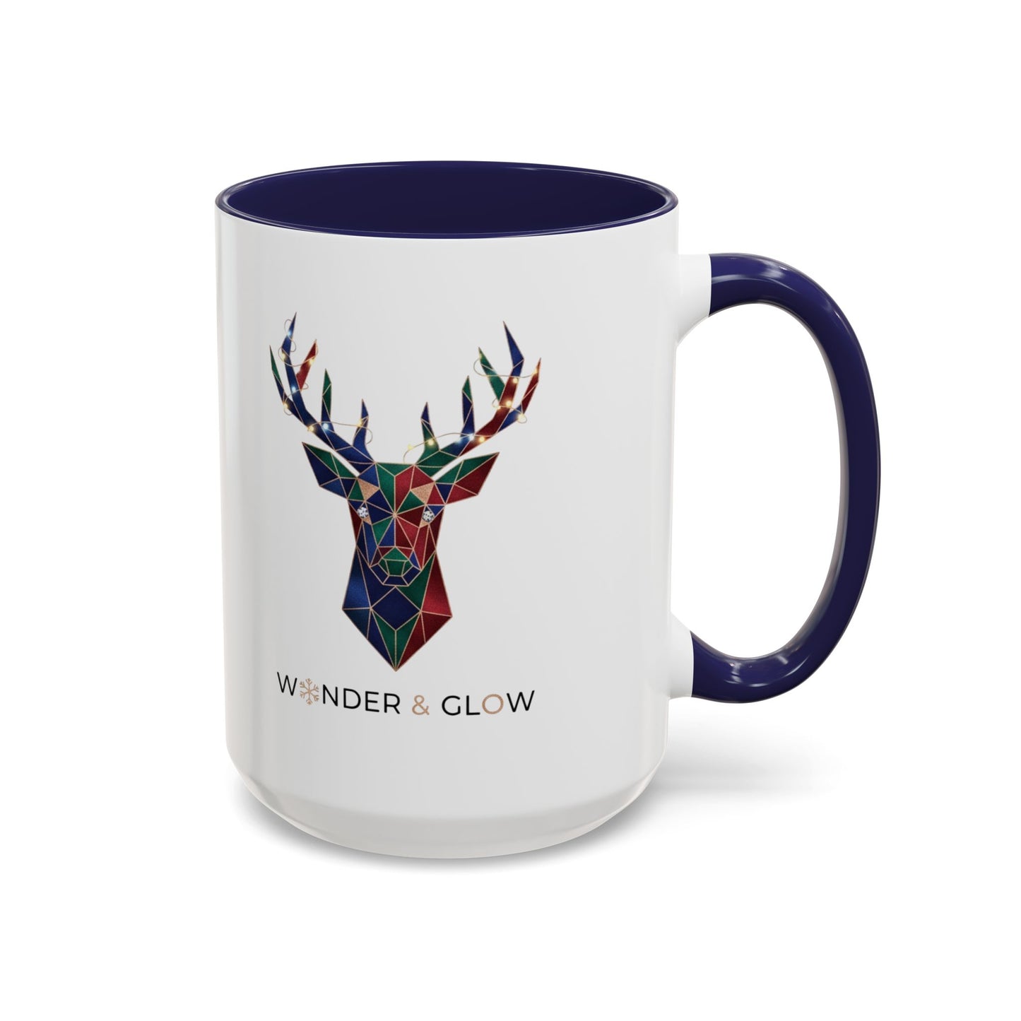 Geometric Stag Accent Coffee Mug — "Wonder & Glow" 11/15oz