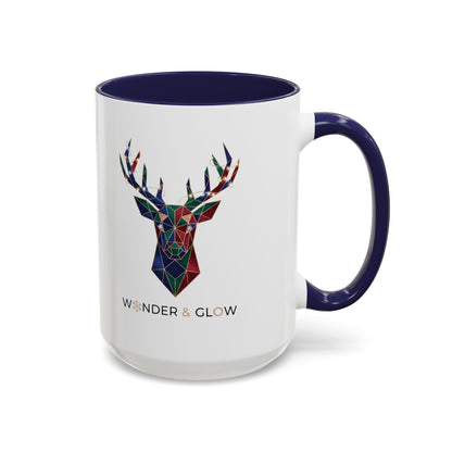 Geometric Stag Accent Coffee Mug — "Wonder & Glow" 11/15oz