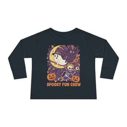 Toddler Halloween Long Sleeve Tee, Spooky Fun Crew Shirt, Kids Halloween Apparel, Fall Outfit for Toddlers, Halloween Party Wear