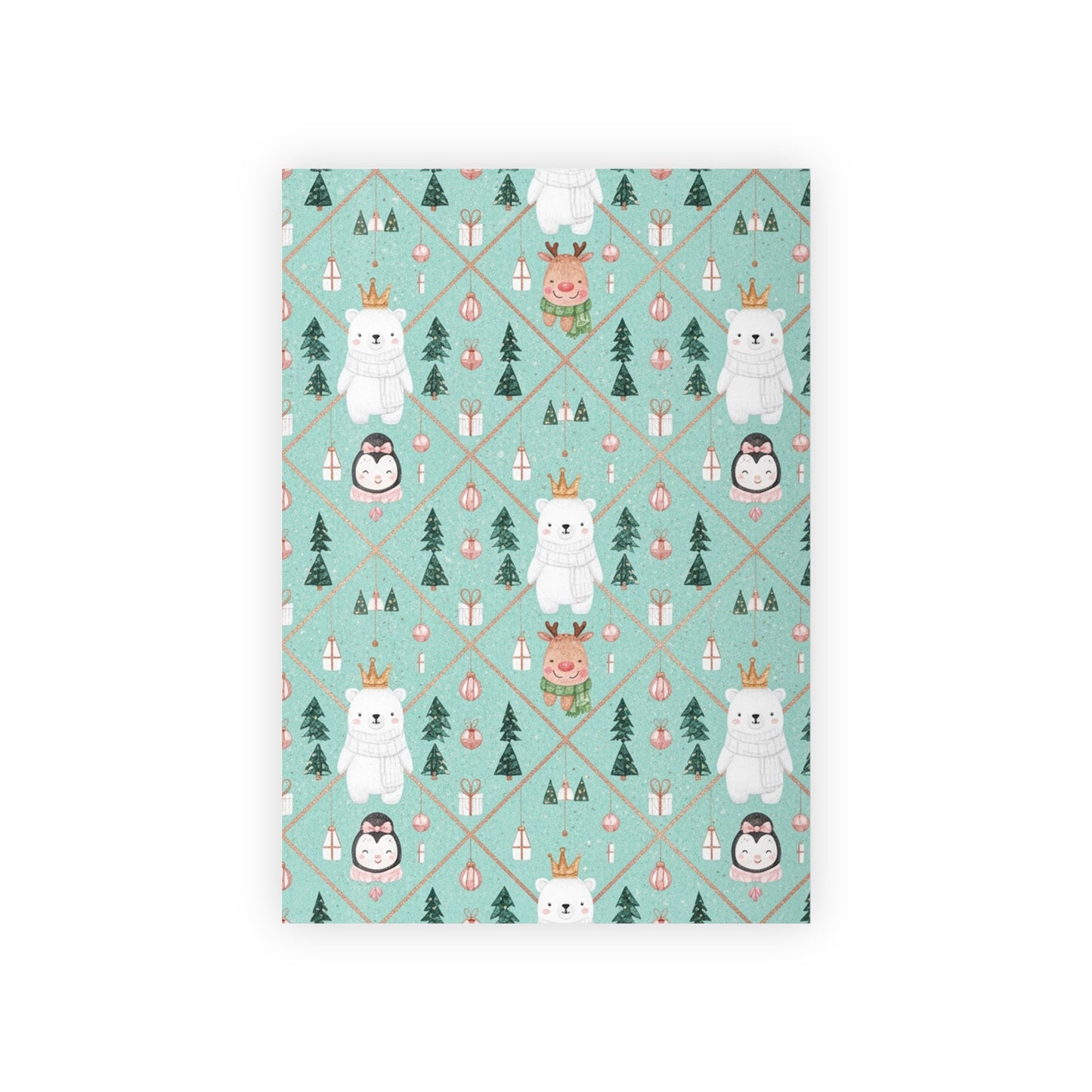 Whimsical Holiday Gift Wrapping Paper Roll – Cute Polar Bears & Penguins Design