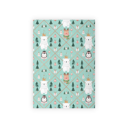 Whimsical Holiday Gift Wrapping Paper Roll – Cute Polar Bears & Penguins Design