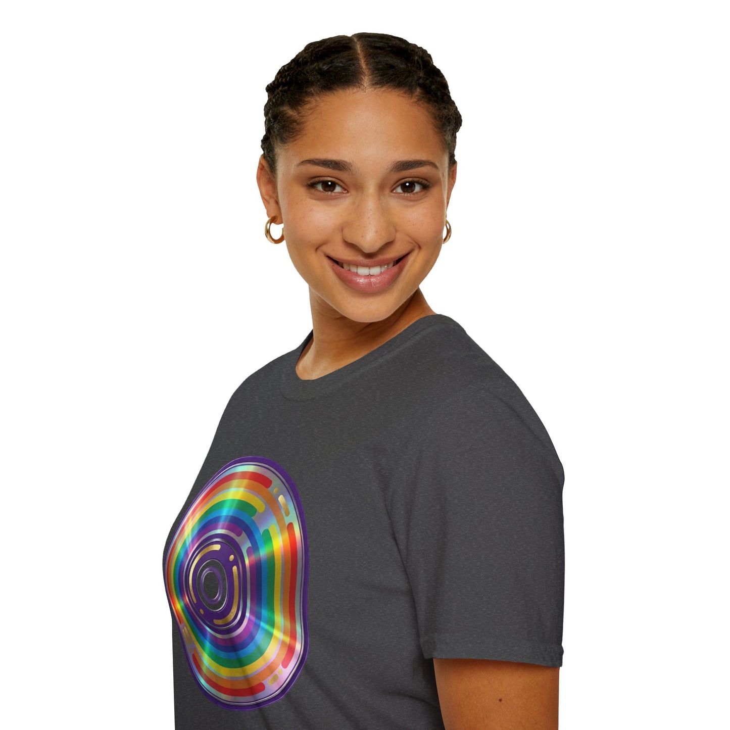 Retro Rainbow CD- Vinyl Record T-Shirt