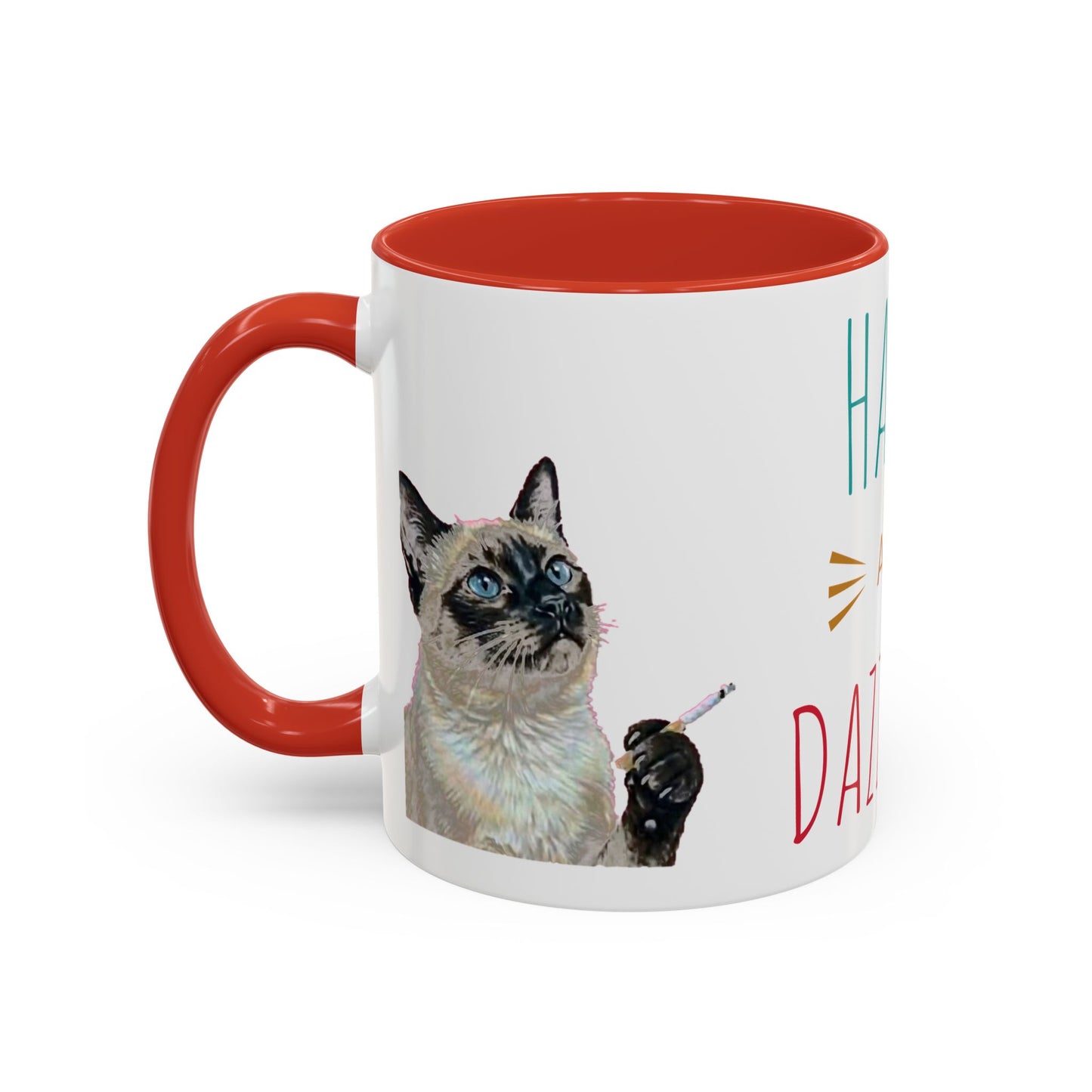 Happy and Dazzling Smoking Cat Accent Coffee Mug — 11/15oz (free shipping)
