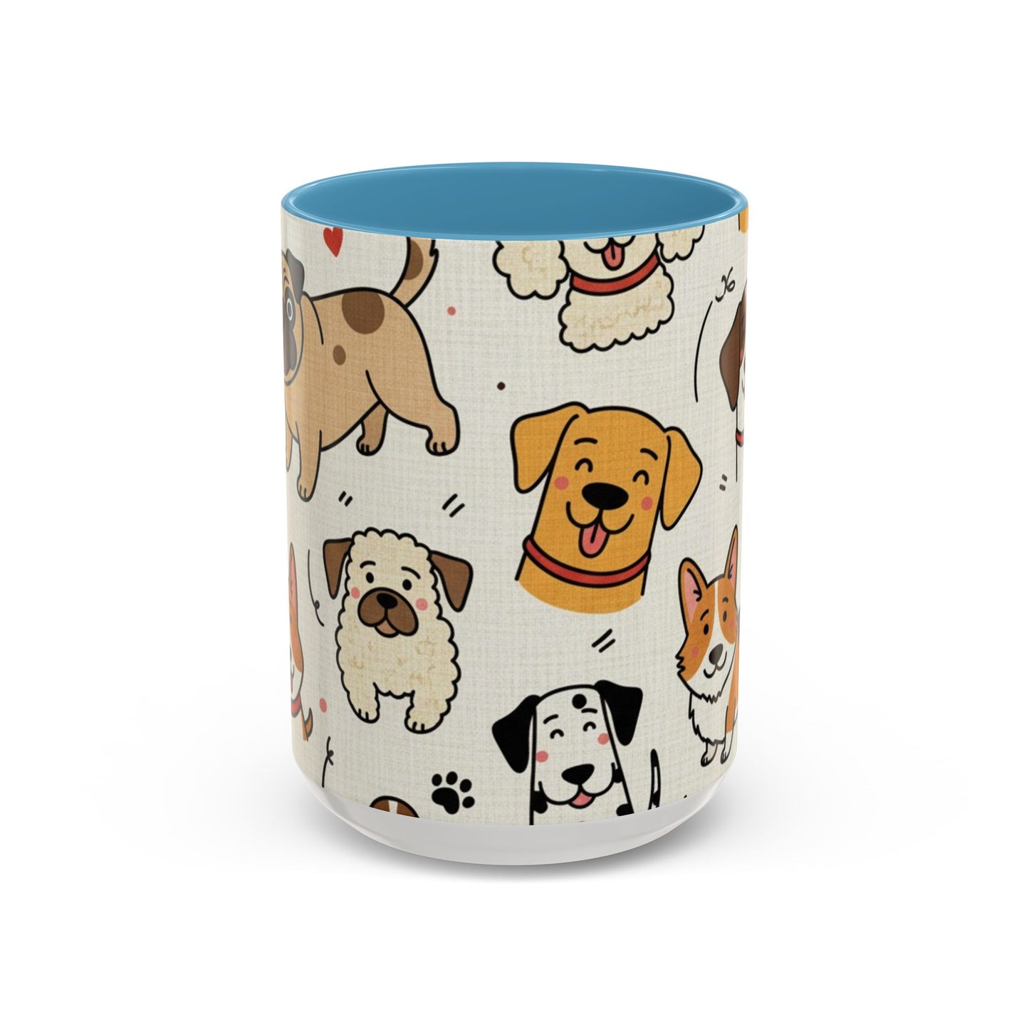 Cute Dog Pattern Accent Coffee Mug – Cute Cartoon Puppies 11/15oz