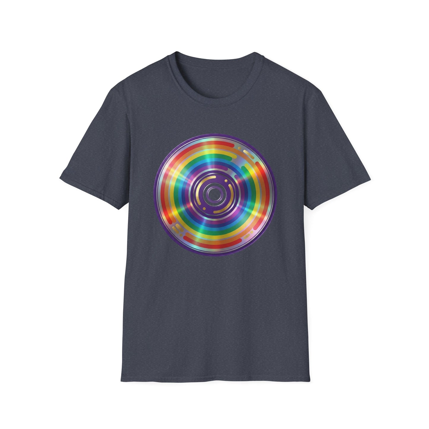 Retro Rainbow CD- Vinyl Record T-Shirt