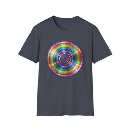 Retro Rainbow CD- Vinyl Record T-Shirt