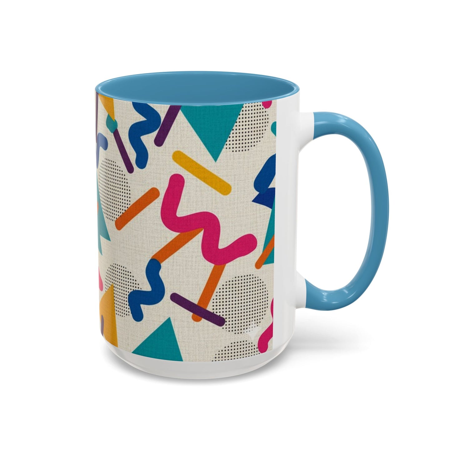 Retro Memphis Pattern Coffee Mug — 11/15oz Accent Ceramic Mug