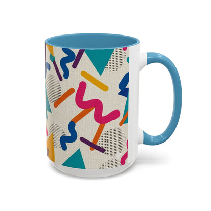 Retro Memphis Pattern Coffee Mug — 11/15oz Accent Ceramic Mug