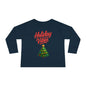 Holiday Vibes unisex Toddler Long Sleeve Tee – Cute Christmas Tree Kids Shirt
