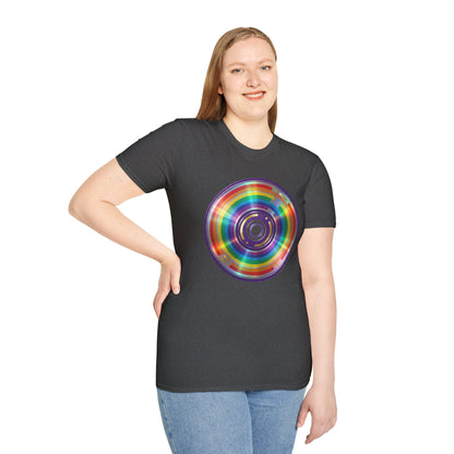 Retro Rainbow CD- Vinyl Record T-Shirt
