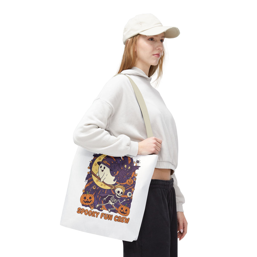 Spooky Fun Crew Halloween Tote Bag, Trick or Treat Bag, Haunted House Accessory, Fall Gift, Party Favor