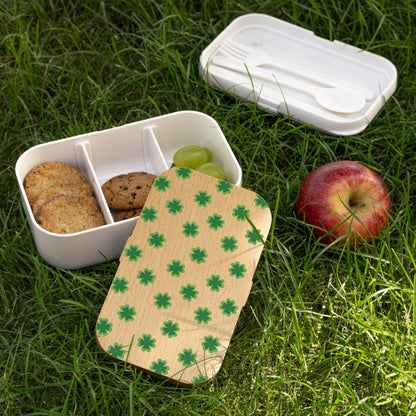 Eco-Friendly Bento Lunch Box with Green Clover Design