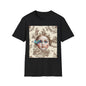 Vintage Doll Face Tee with Glitch Paint Splash
