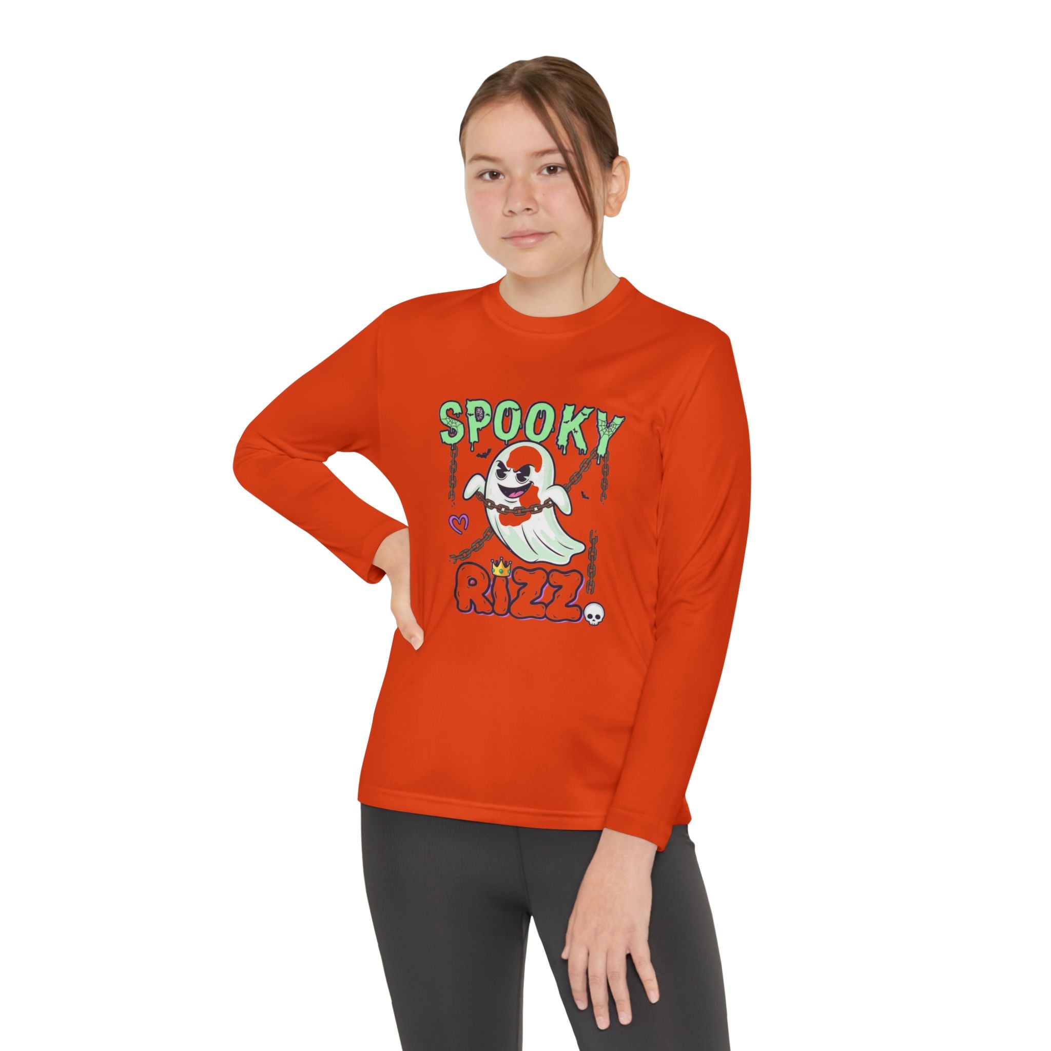 Spooky Long Sleeve Tee, Kids Ghost Shirt, Halloween Shirt, Youth Halloween Apparel, Spooky Vibes Tee, Ghostly Fun Wear