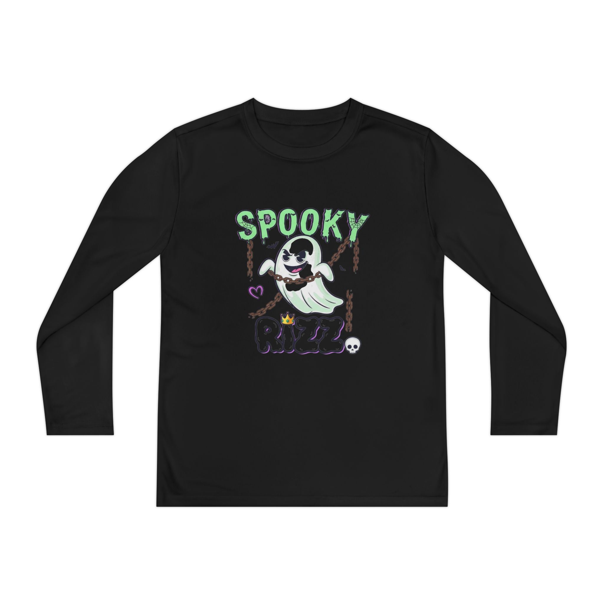 Spooky Long Sleeve Tee, Kids Ghost Shirt, Halloween Shirt, Youth Halloween Apparel, Spooky Vibes Tee, Ghostly Fun Wear